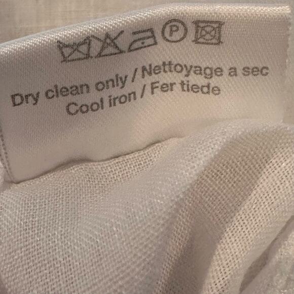 Nicole Farhi White Wide Leg Drawstring Short Linen Pants sz 12 EUC - Picture 6 of 6